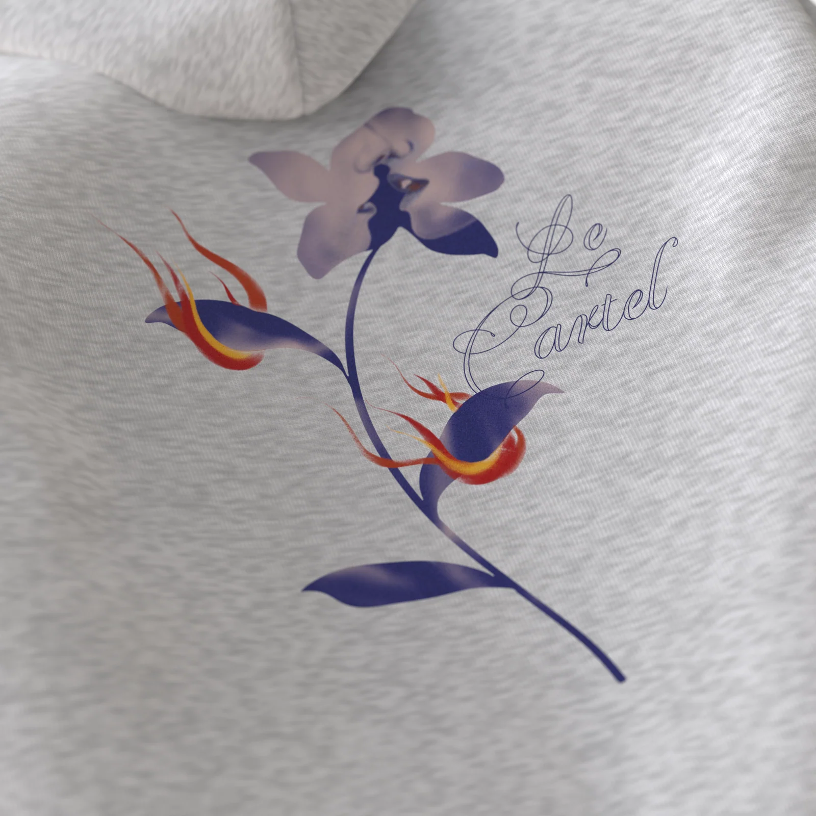 COMBUSTION LENTE・Hoodie ample unisexe・Gris chiné - Image 4