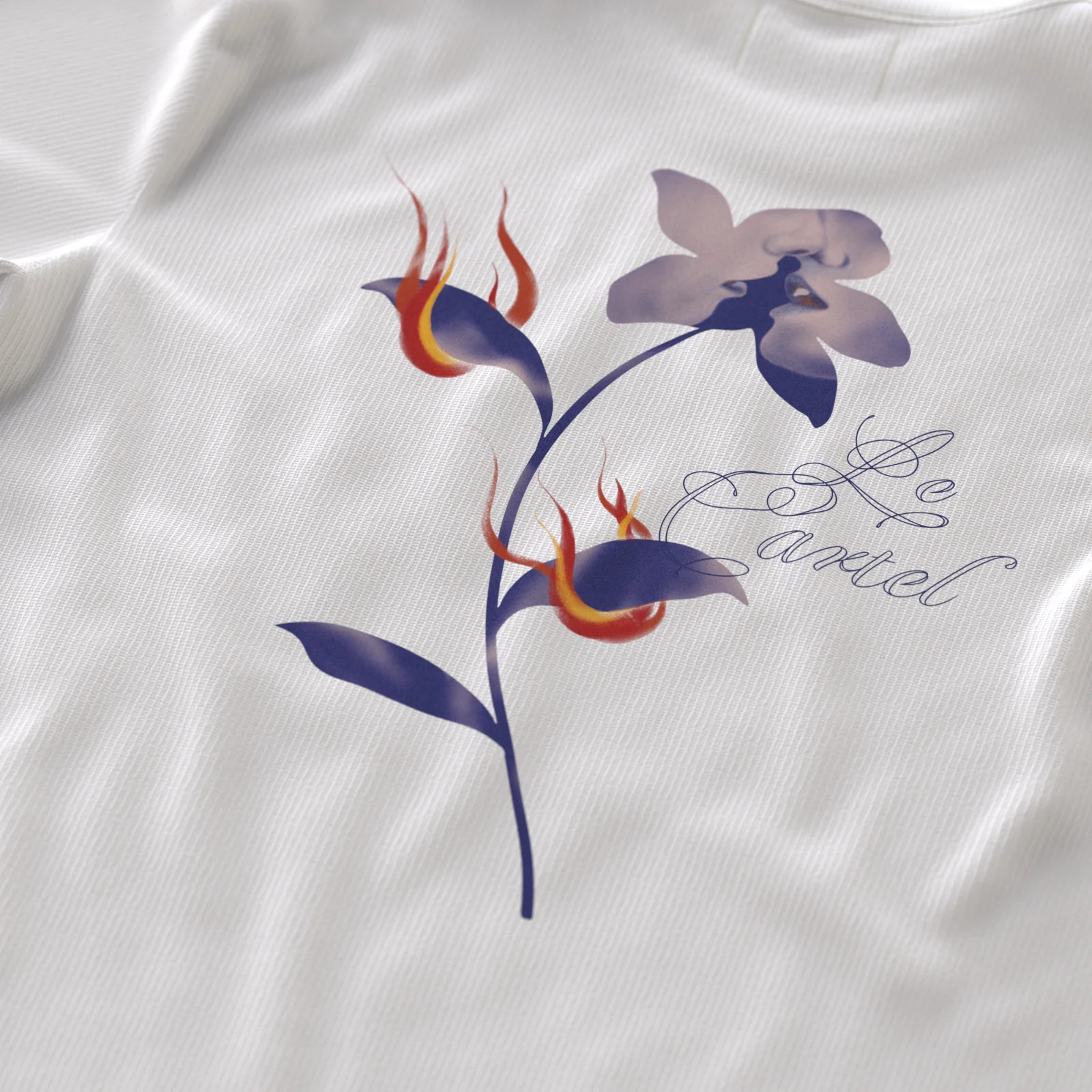 COMBUSTION LENTE・T-shirt ample unisexe・Blanc - Image 3