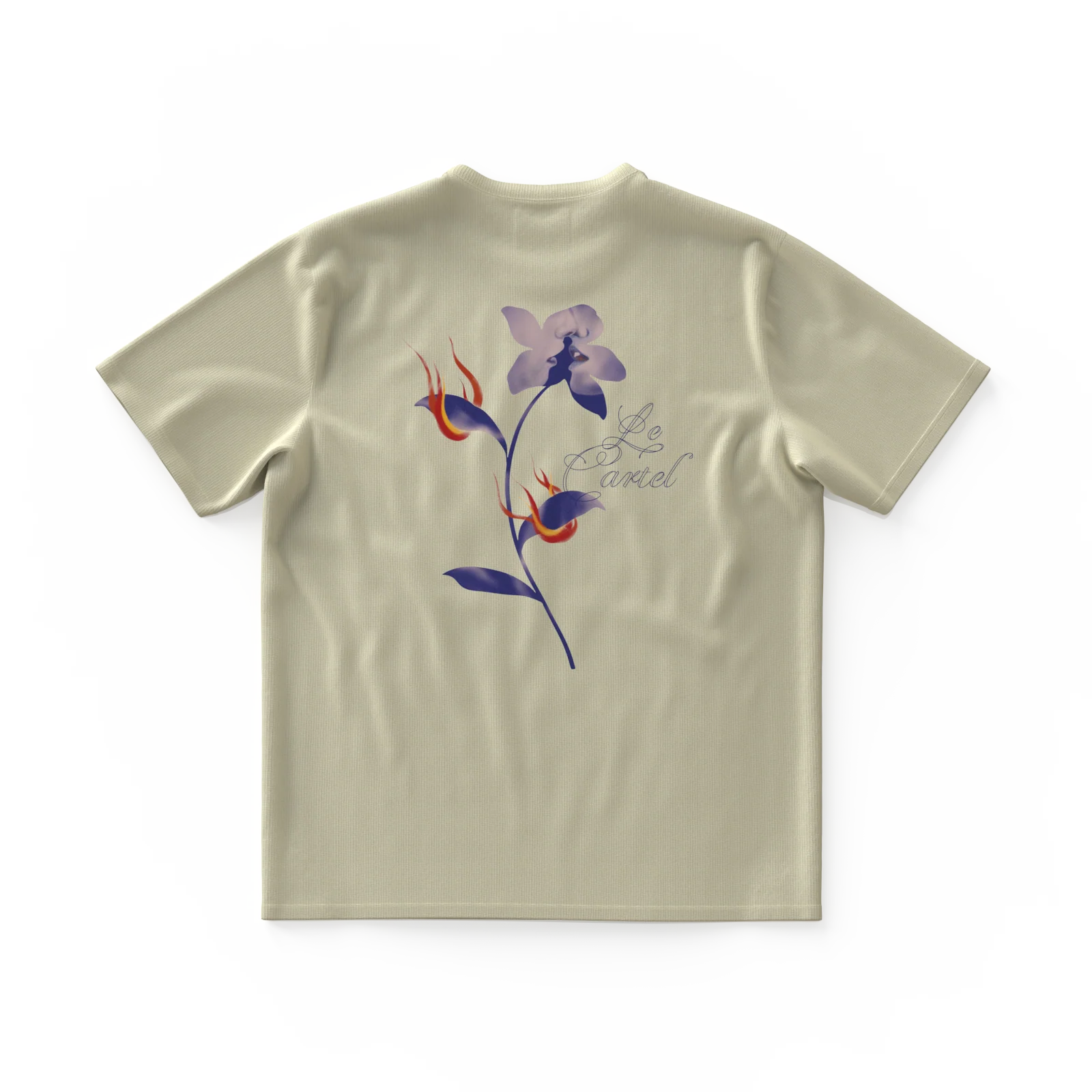 COMBUSTION LENTE・T-shirt ample unisexe・Crème - Image 2