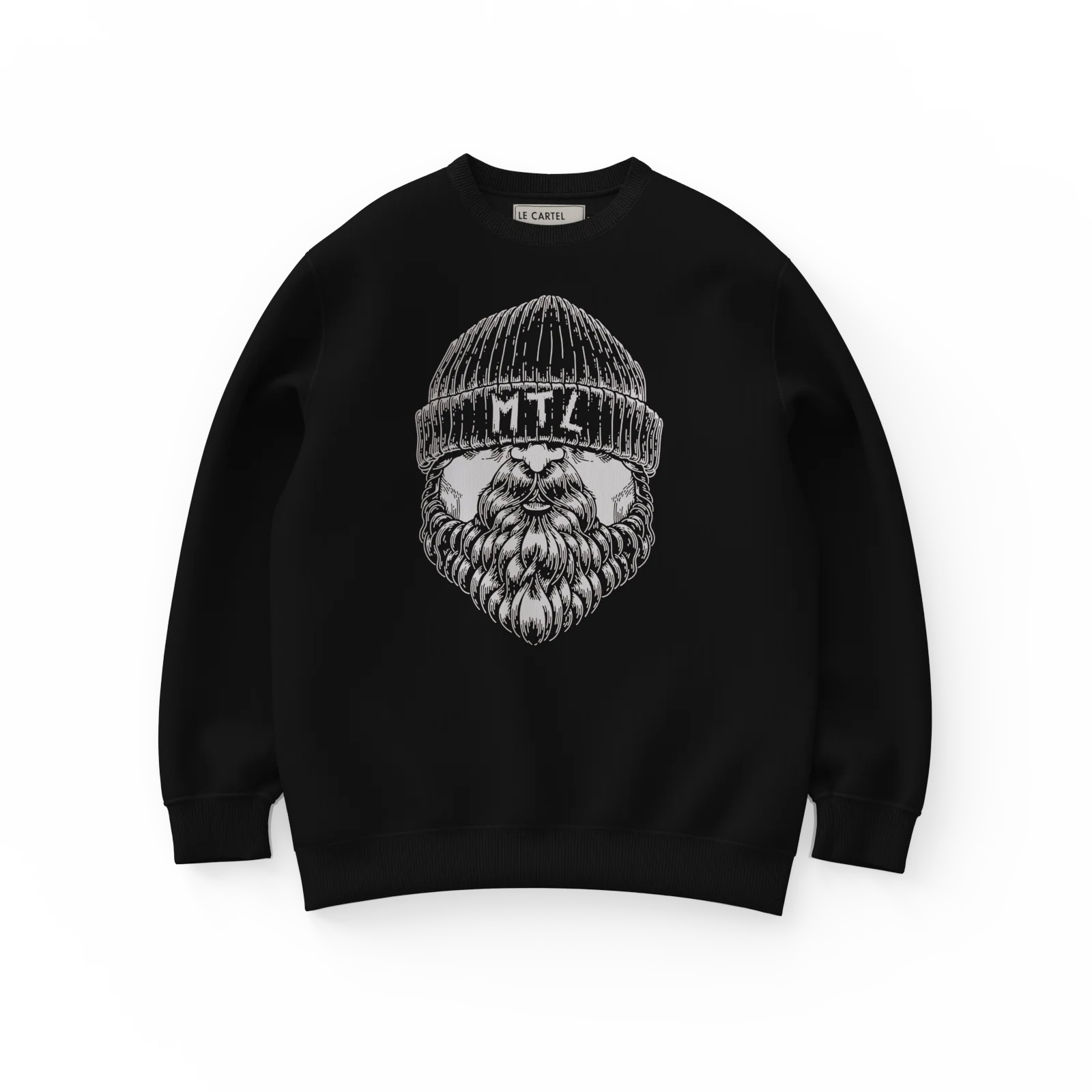 BARBU・Crewneck・Blanc / Noir - Image 2