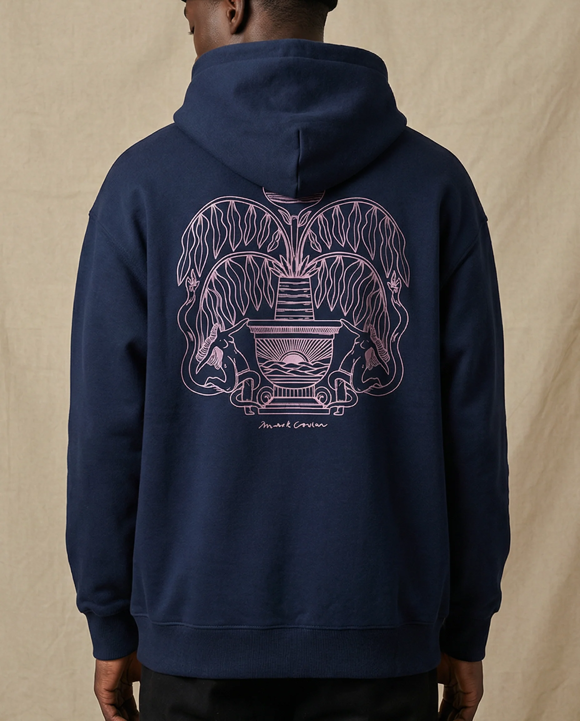 FONTAINE・Hoodie unisexe・Bleu marin