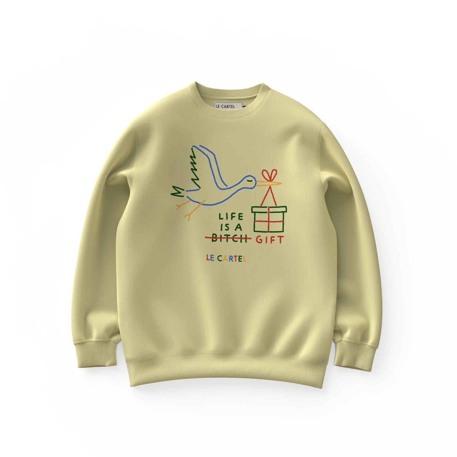 LIFE IS A GIFT・Crewneck unisexe・Crème - Image 2