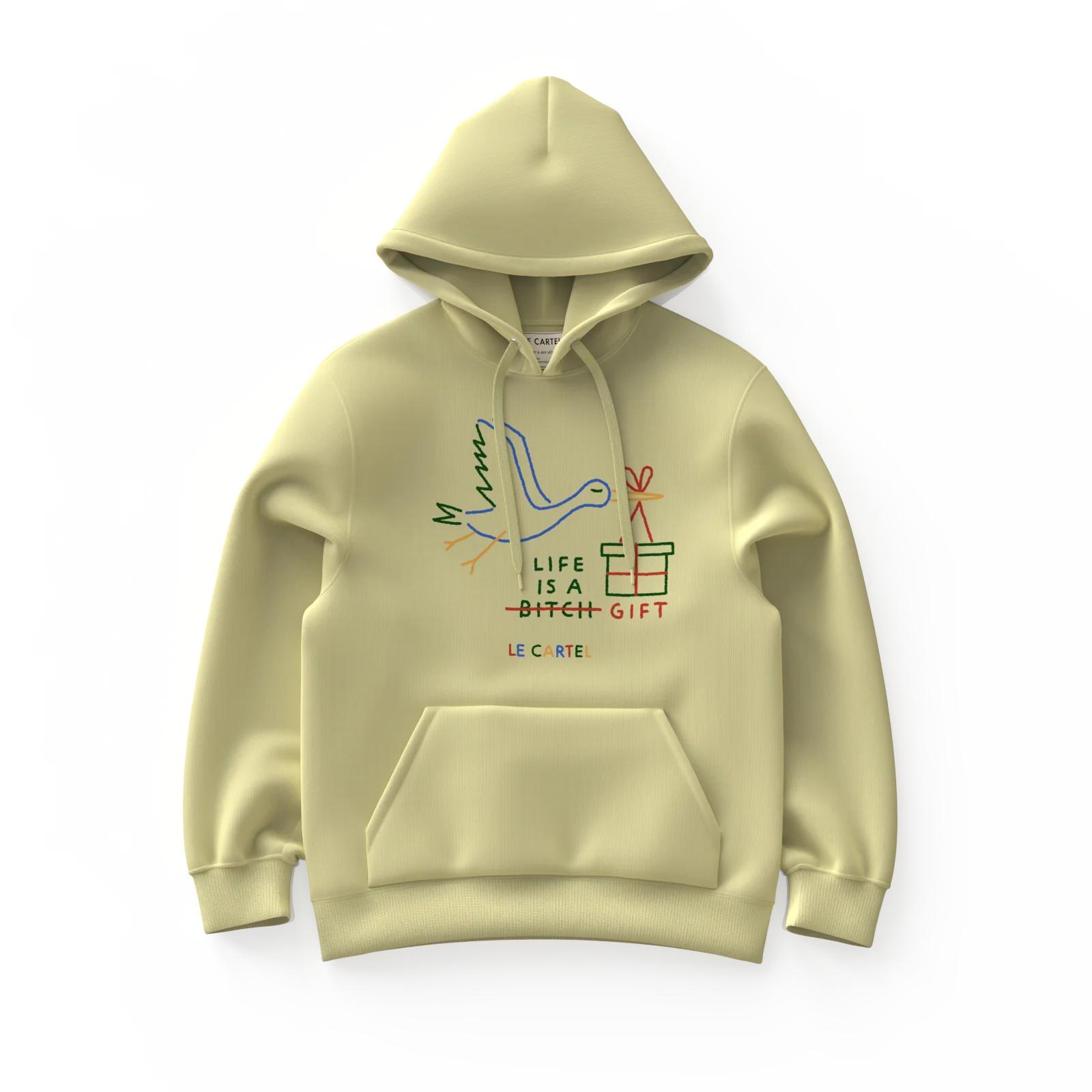 LIFE IS A GIFT・Hoodie unisexe・Crème - Image 2