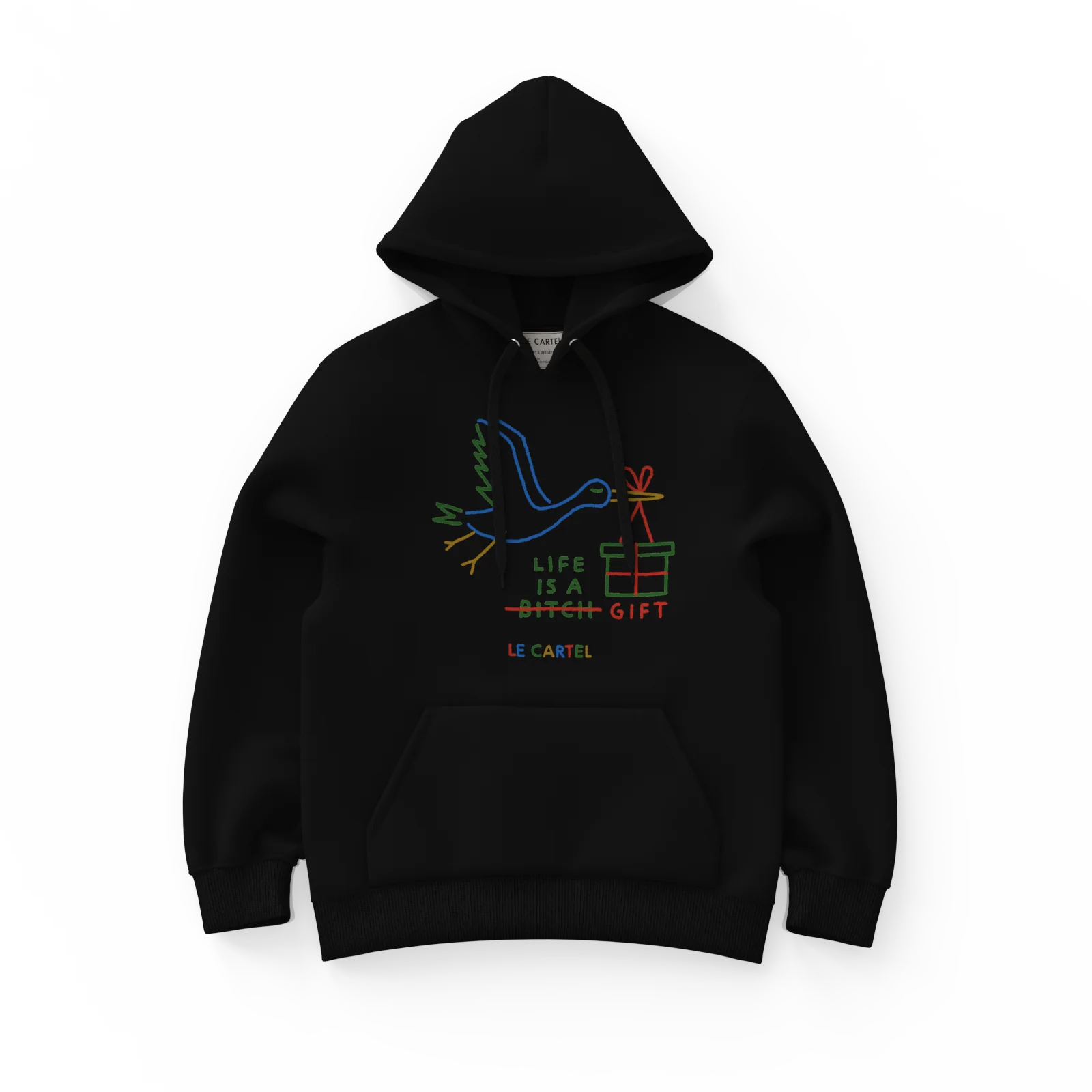 LIFE IS A GIFT・Hoodie unisexe・Noir - Image 2