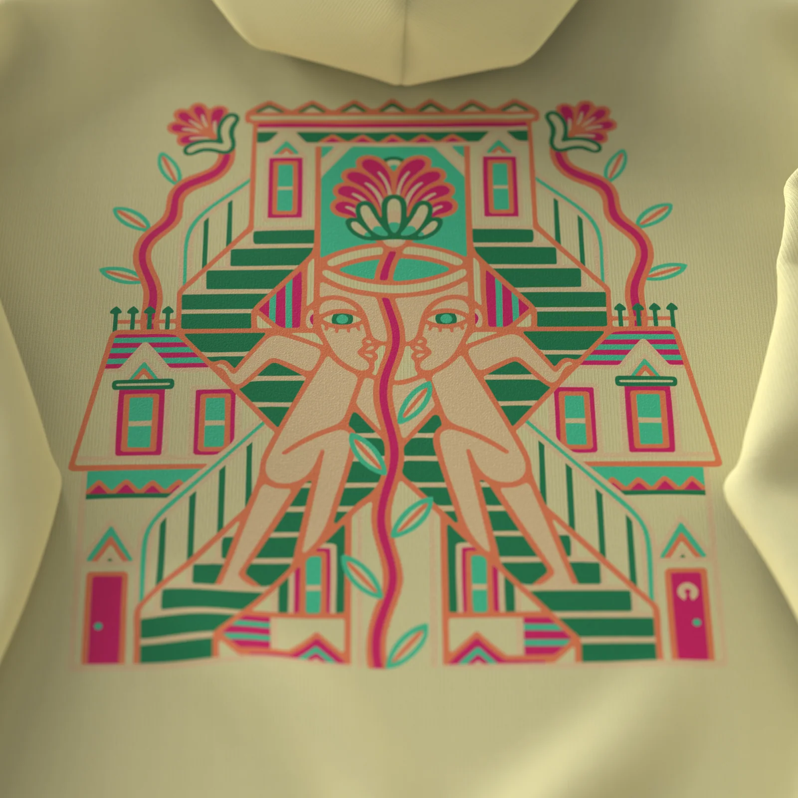 TANDEM・Hoodie unisexe・Crème - Image 4